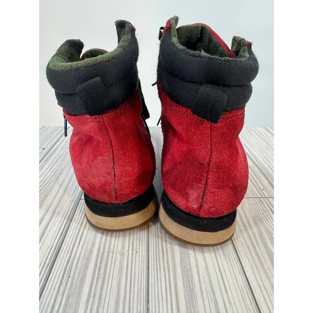 Vans‎ V7064 Red Suede Hiking Boots Men's 7 Women's 8.5 Reverse Waffle Sole